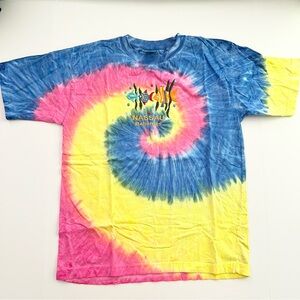 Nassau‎ Bahamas T Shirt Swirl Tie-Dye Size M Embroidered Tee 100% Cotton